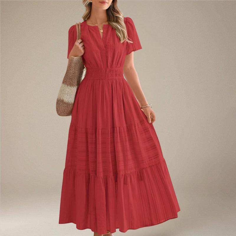 Women’s Midi Wrap Dress with Waist Tie