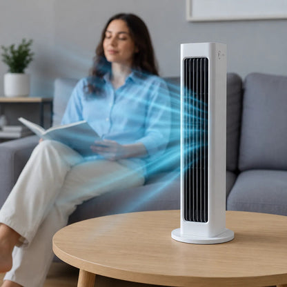 Bladeless Tower Fan with Adjustable Cooling and Remote Control