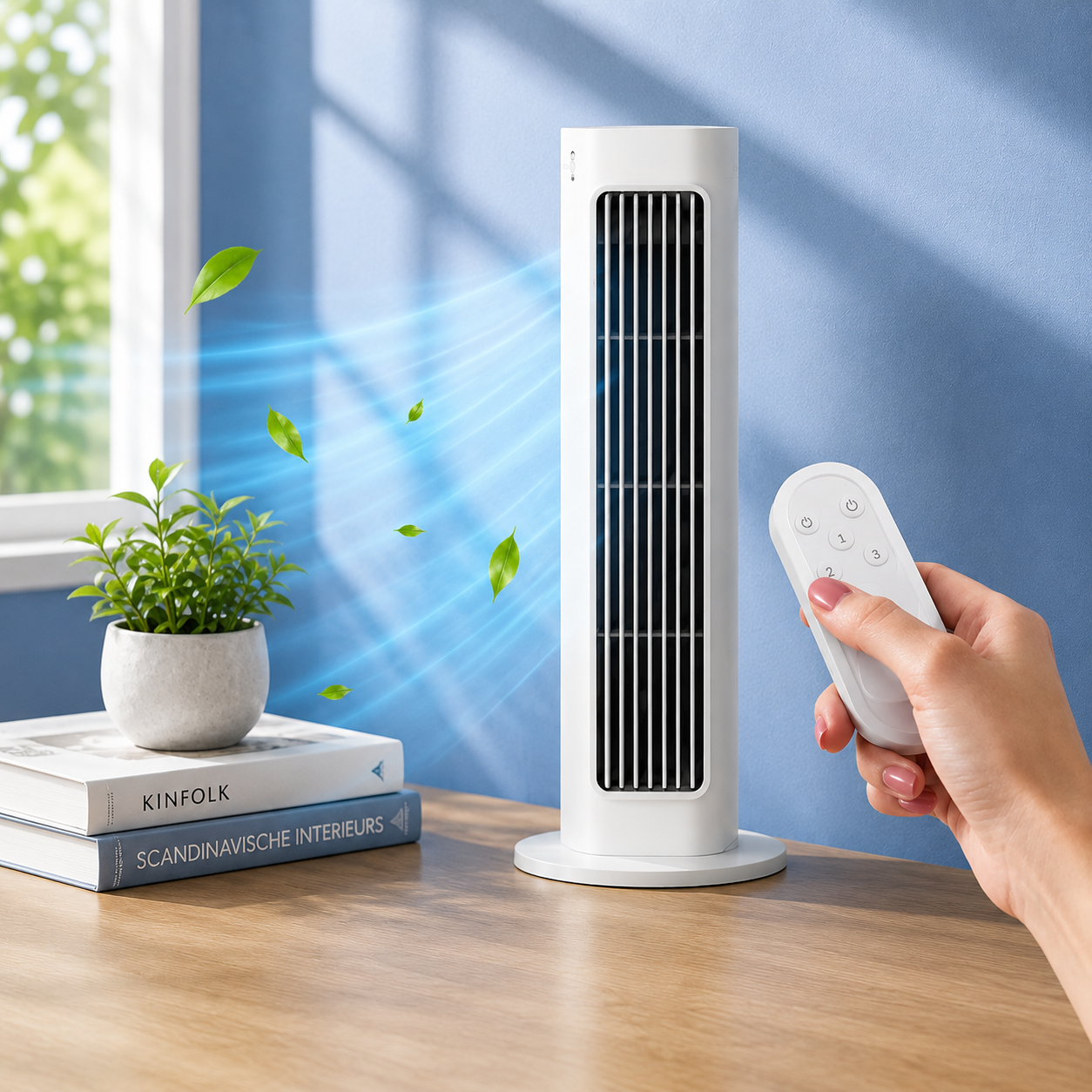 Bladeless Tower Fan with Adjustable Cooling and Remote Control