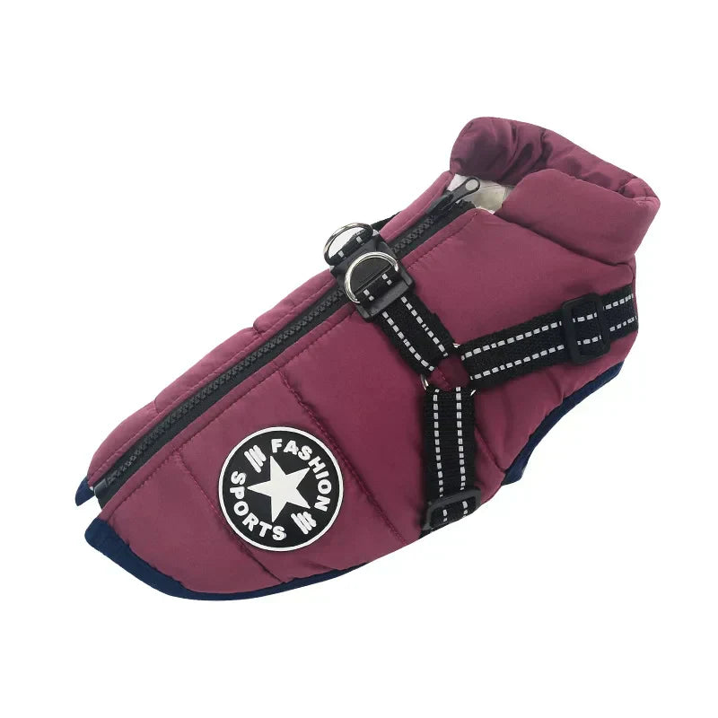 Dog Coat with Full Body Protection and Built-In Harness