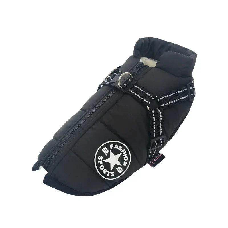 Dog Coat with Full Body Protection and Built-In Harness