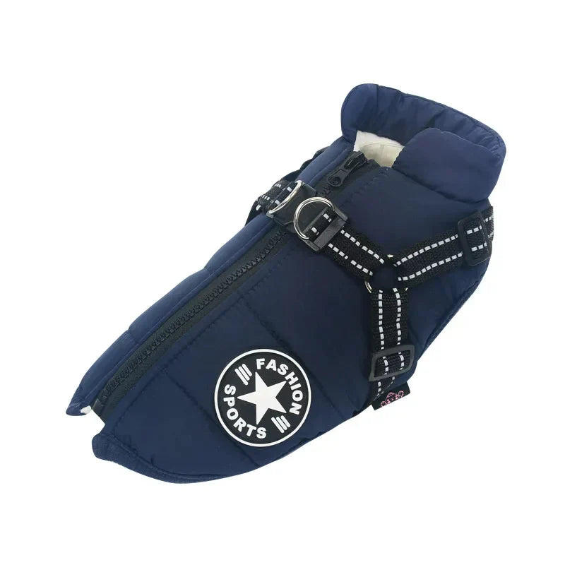 Dog Coat with Full Body Protection and Built-In Harness