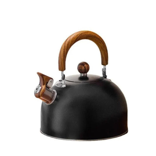 Dome-Shaped Whistling Kettle with Wooden Handle