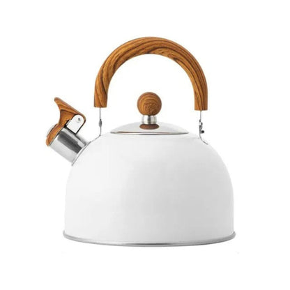 Dome-Shaped Whistling Kettle with Wooden Handle