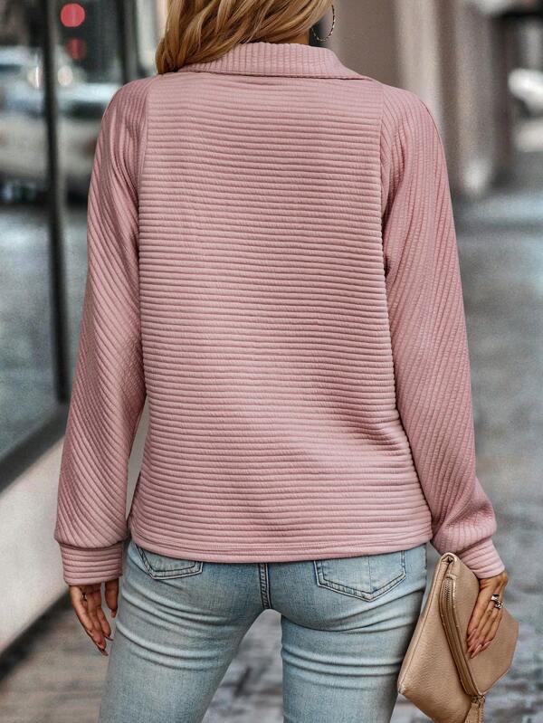 Elegant Zip V-Neck Sweater