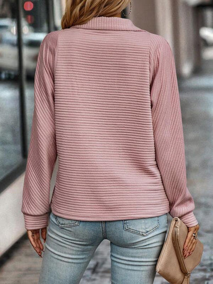 Elegant Zip V-Neck Sweater
