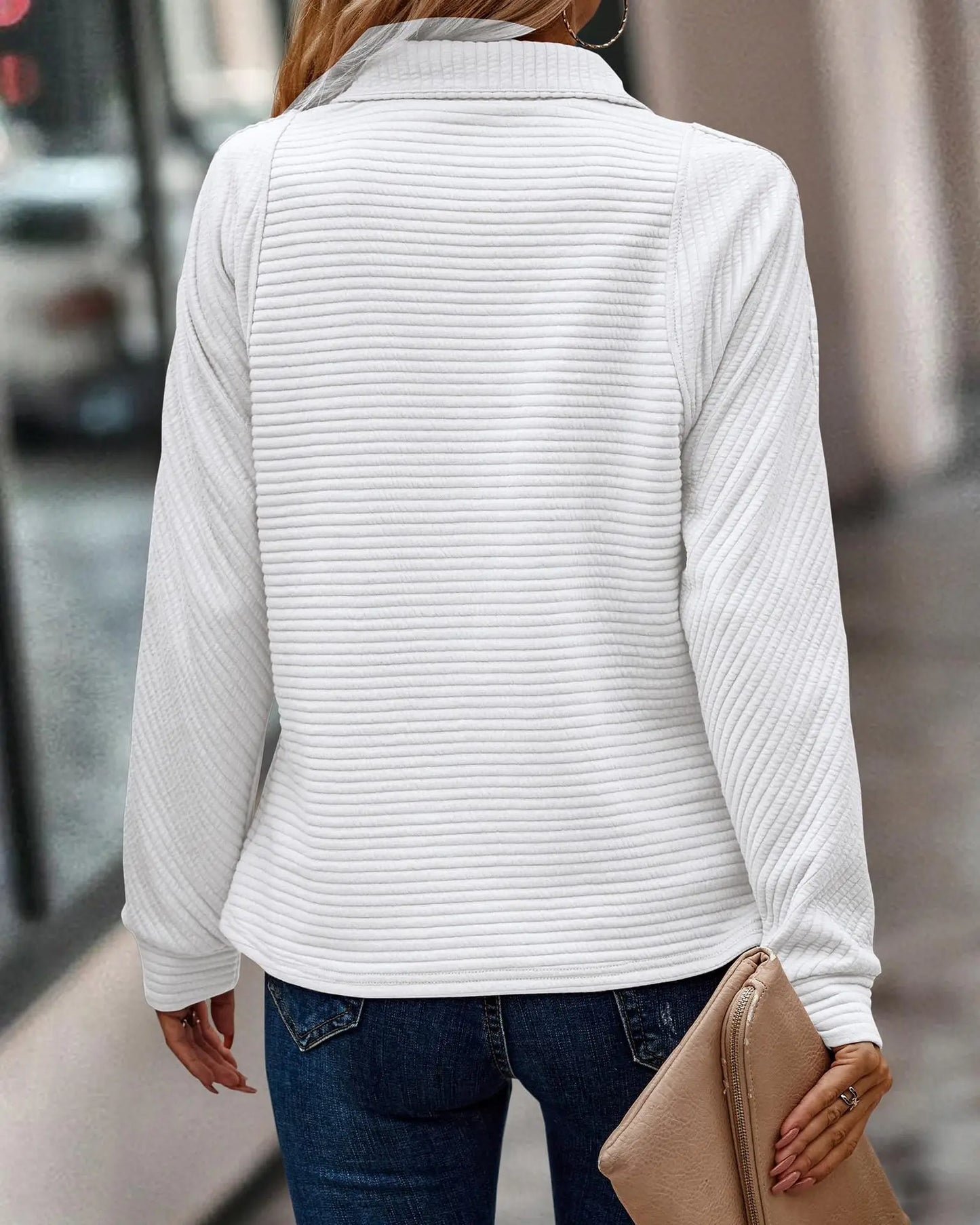 Elegant Zip V-Neck Sweater