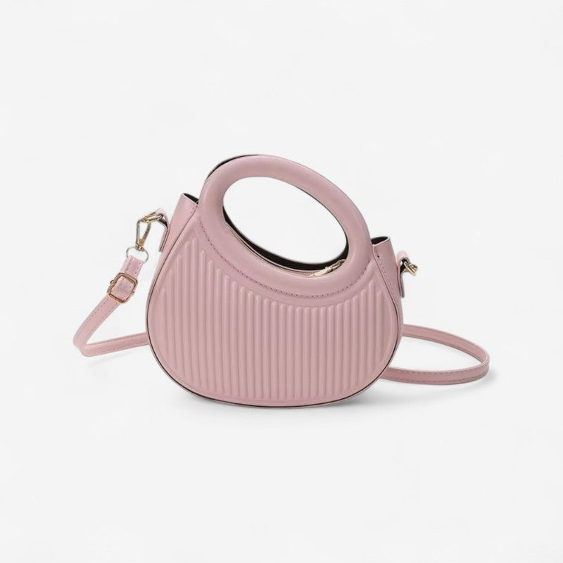 Handbag with Zipper Closure and Detachable Shoulder Strap