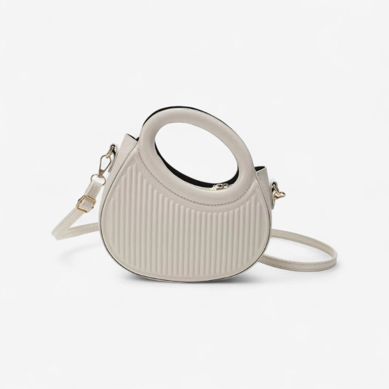 Handbag with Zipper Closure and Detachable Shoulder Strap