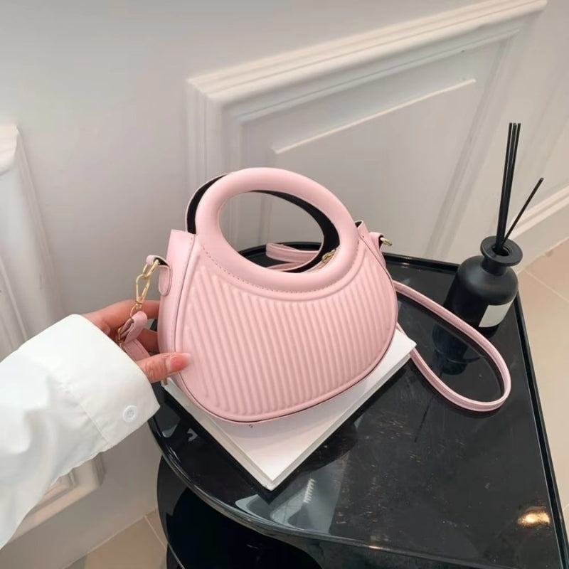 Handbag with Zipper Closure and Detachable Shoulder Strap