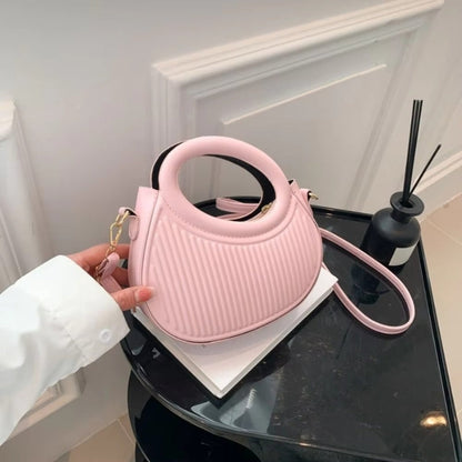Handbag with Zipper Closure and Detachable Shoulder Strap