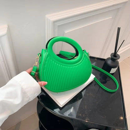 Handbag with Zipper Closure and Detachable Shoulder Strap