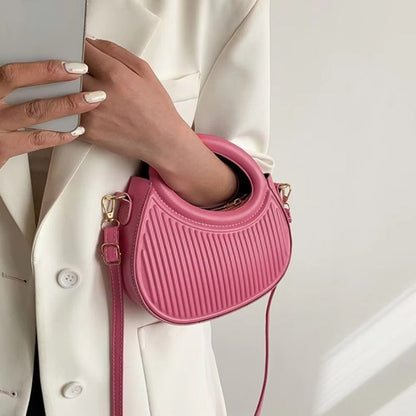 Handbag with Zipper Closure and Detachable Shoulder Strap