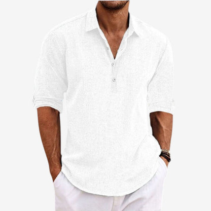 Men's Button-Down Shirt with Turn-Down Collar