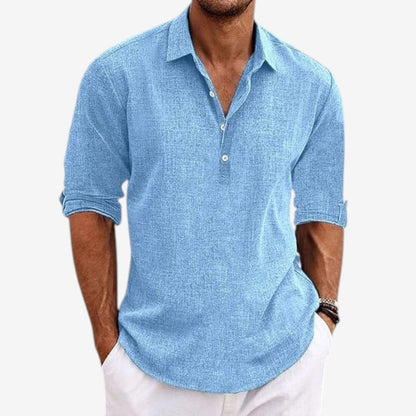 Men's Button-Down Shirt with Turn-Down Collar