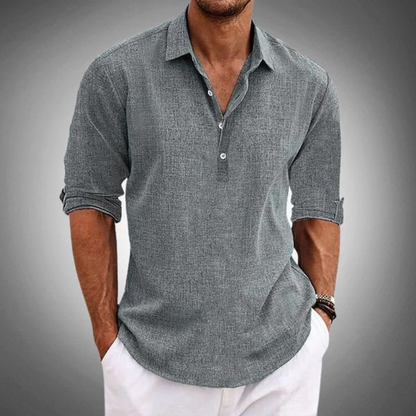 Men's Button-Down Shirt with Turn-Down Collar