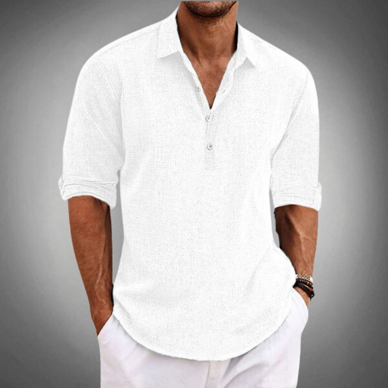 Men's Button-Down Shirt with Turn-Down Collar