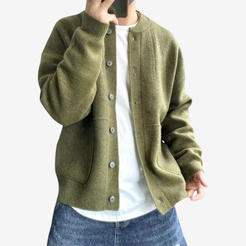 Men's Button Front Long Sleeve Sweater