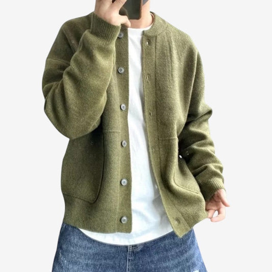 Men's Button Front Long Sleeve Sweater