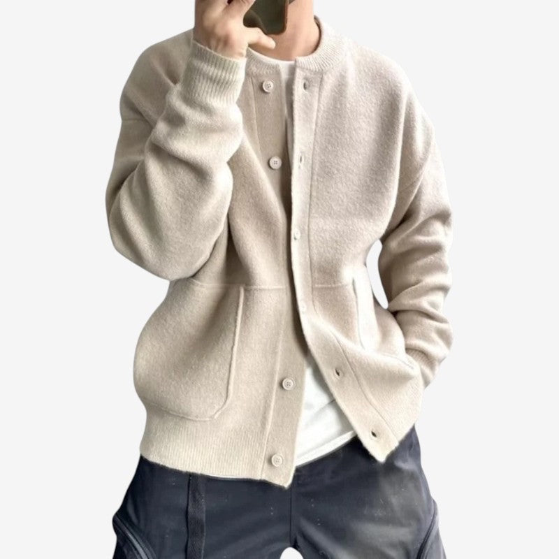 Men's Button Front Long Sleeve Sweater