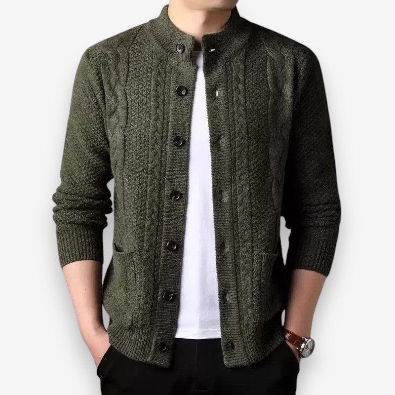 Men's Button Front Sweater with Pockets