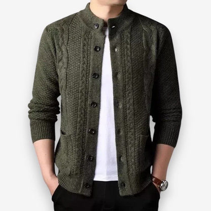 Men's Button Front Sweater with Pockets