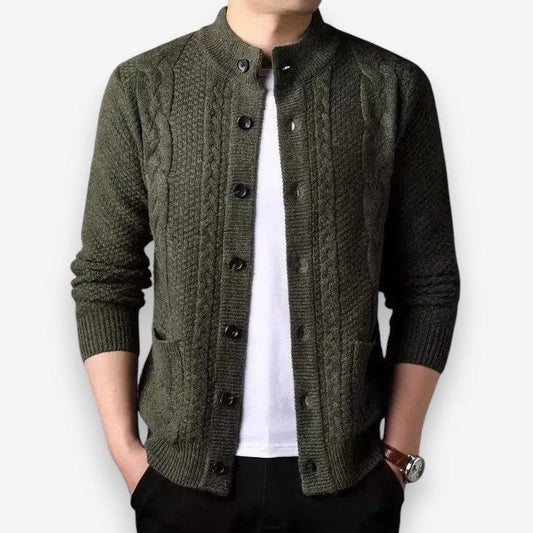Men's Button Front Sweater with Pockets
