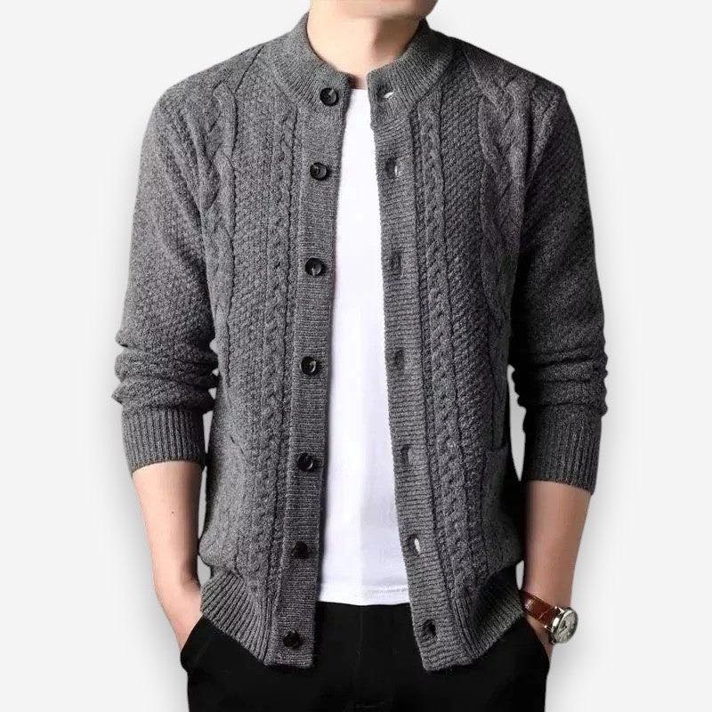 Men's Button Front Sweater with Pockets