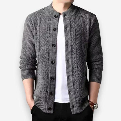 Men's Button Front Sweater with Pockets