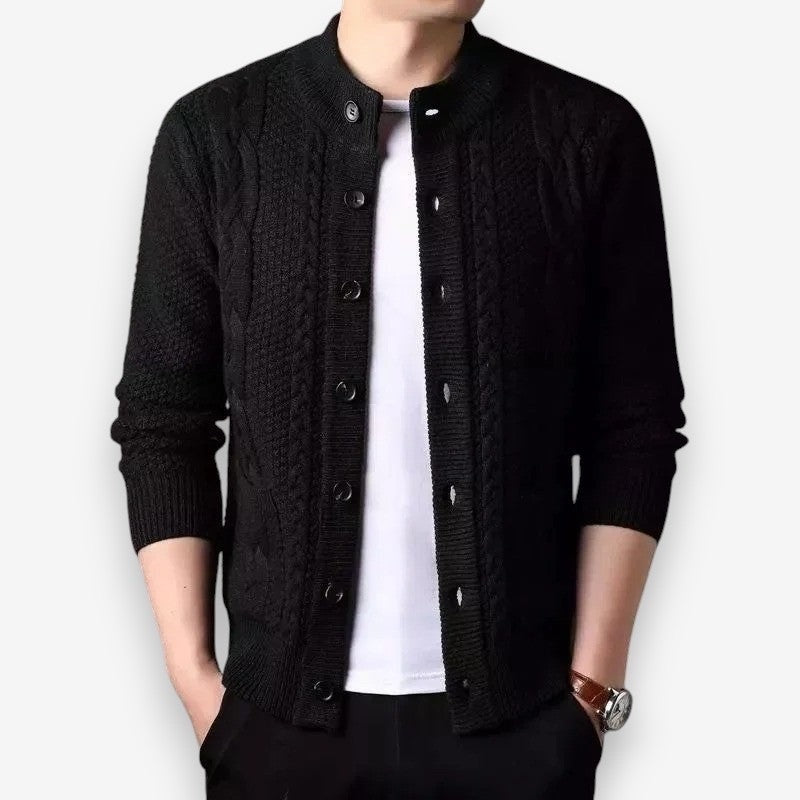 Men's Button Front Sweater with Pockets