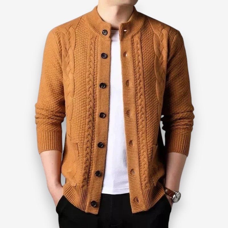 Men's Button Front Sweater with Pockets
