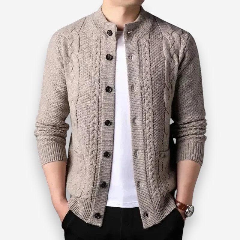 Men's Button Front Sweater with Pockets