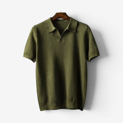 Men's Polo Shirt with Turn Down Collar and Short Sleeves