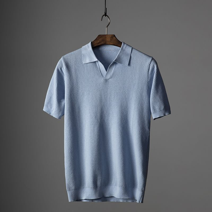 Men's Polo Shirt with Turn Down Collar and Short Sleeves