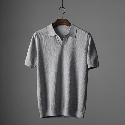 Men's Polo Shirt with Turn Down Collar and Short Sleeves