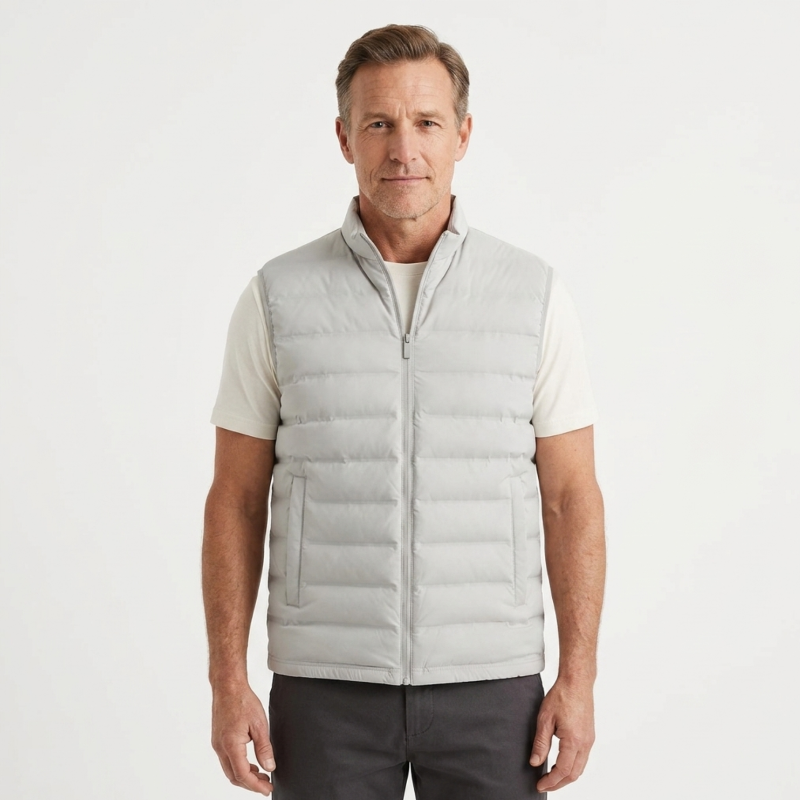 Men's Sleeveless Vest with Front Zipper