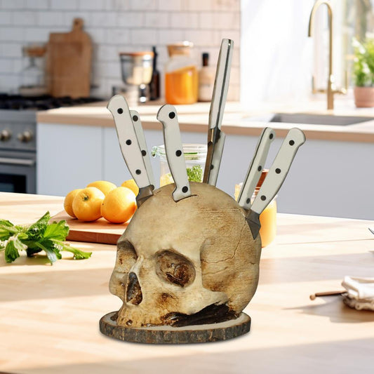 Skull-Shaped Knife Holder for Kitchen Storage