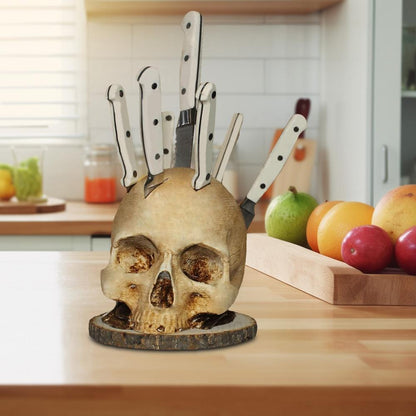 Skull-Shaped Knife Holder for Kitchen Storage