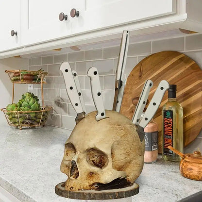 Skull-Shaped Knife Holder for Kitchen Storage