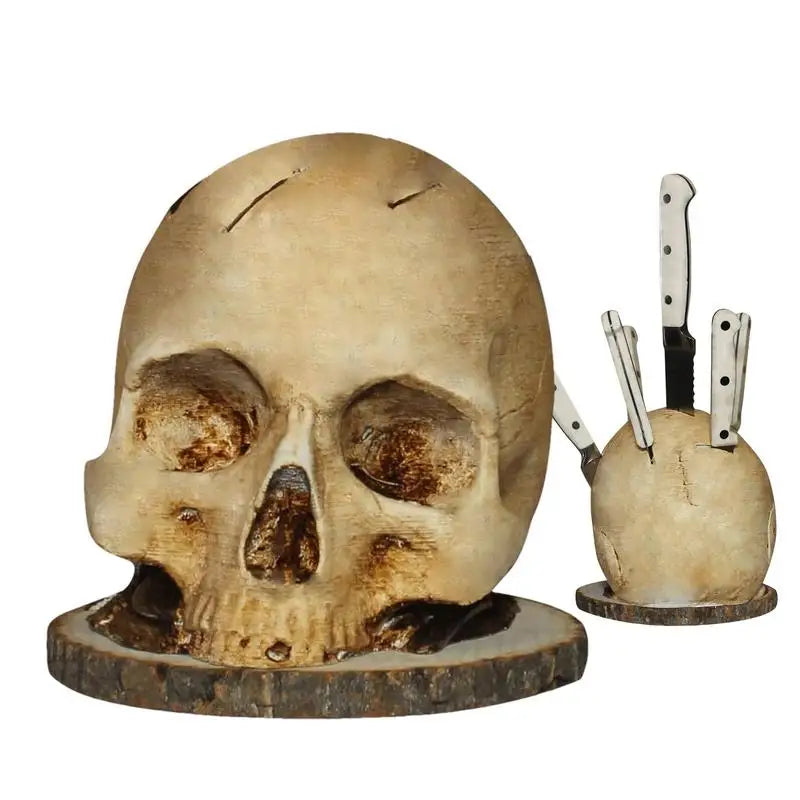 Skull-Shaped Knife Holder for Kitchen Storage