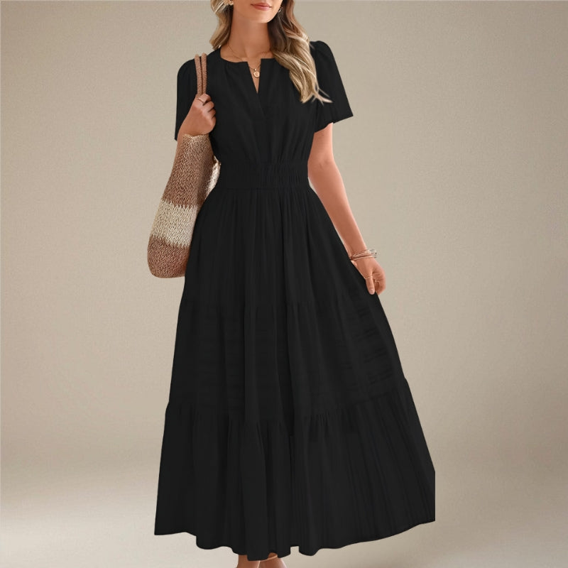 Women’s Midi Wrap Dress with Waist Tie