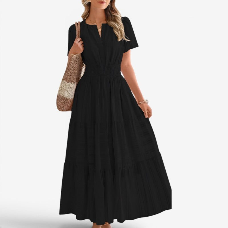 Women’s Midi Wrap Dress with Waist Tie