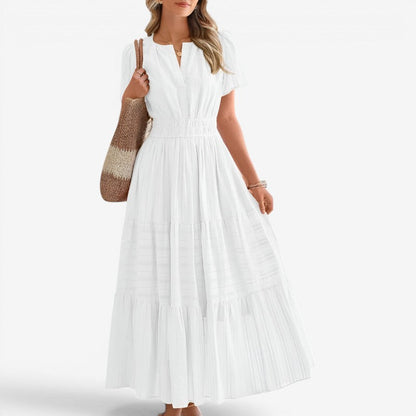 Women’s Midi Wrap Dress with Waist Tie