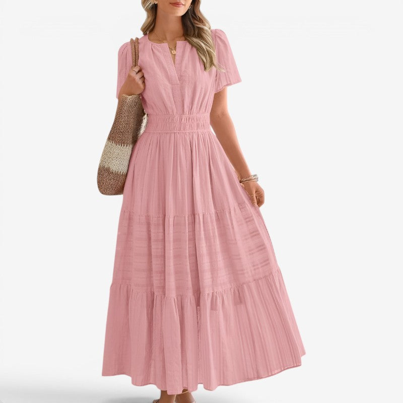 Women’s Midi Wrap Dress with Waist Tie