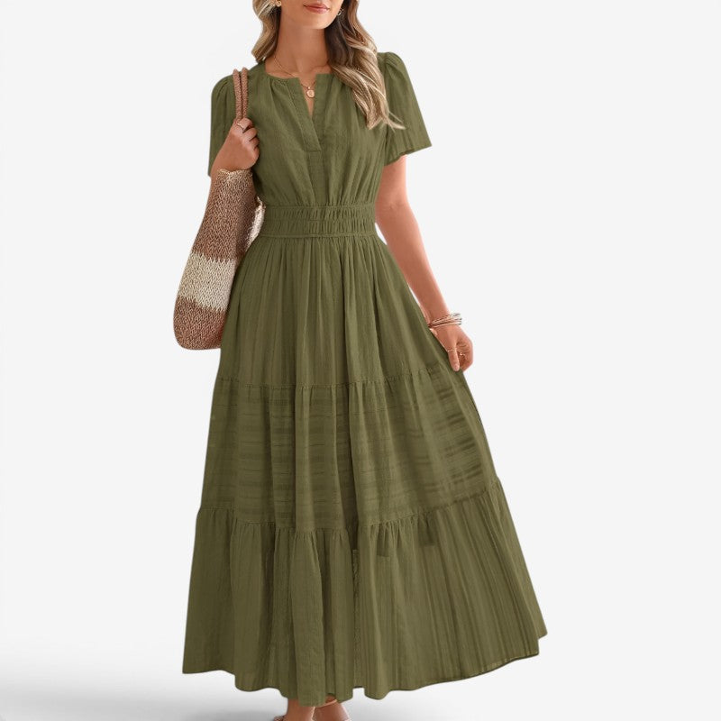 Women’s Midi Wrap Dress with Waist Tie