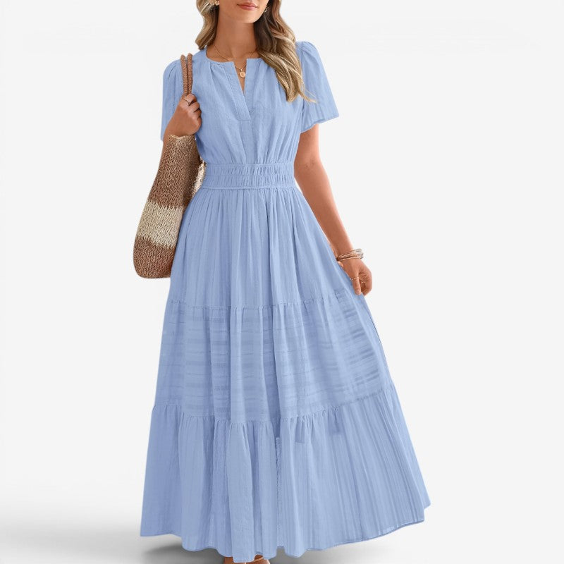 Women’s Midi Wrap Dress with Waist Tie