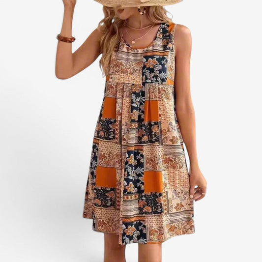 Women’s Patchwork Sleeveless Mini Dress