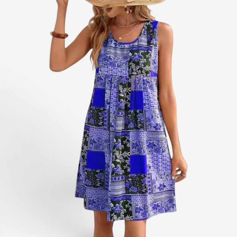 Women’s Patchwork Sleeveless Mini Dress