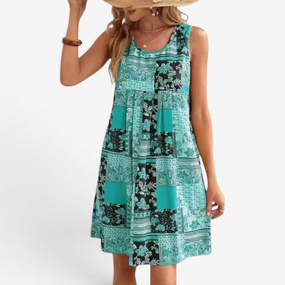 Women’s Patchwork Sleeveless Mini Dress