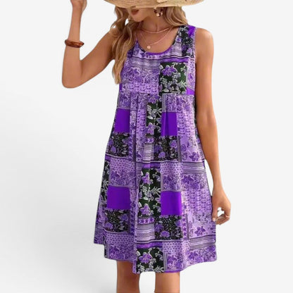 Women’s Patchwork Sleeveless Mini Dress